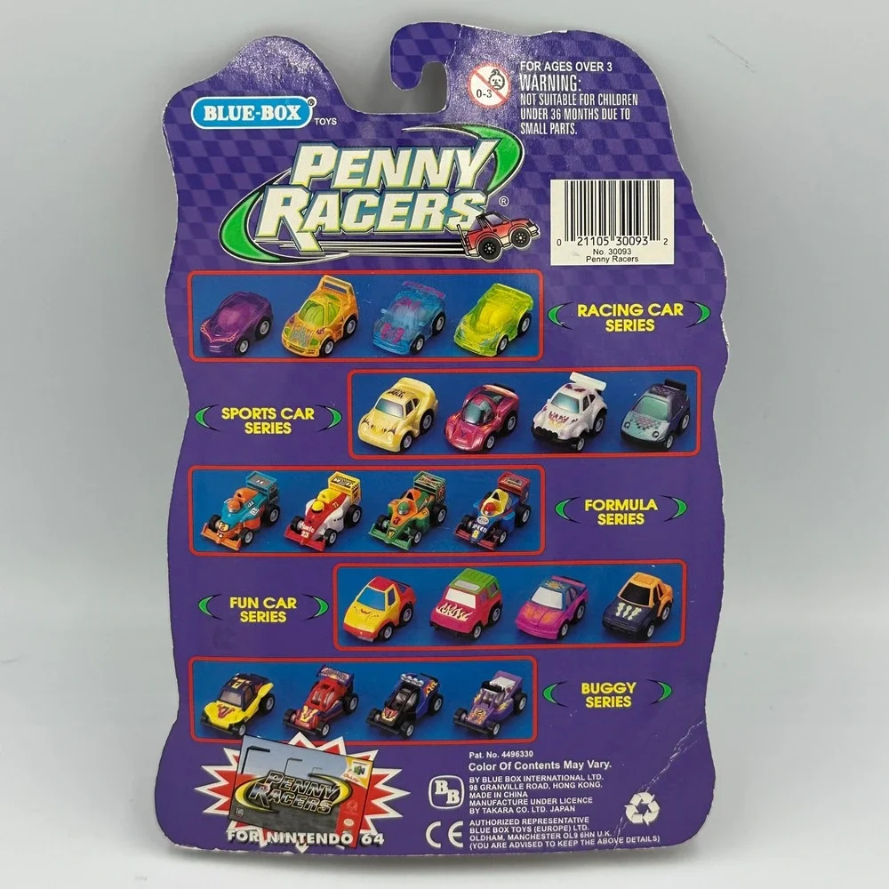 1998 Blue Box No 30093 Penny Racers For Nintendo 64 Sports‎ Car Series NIB Retro